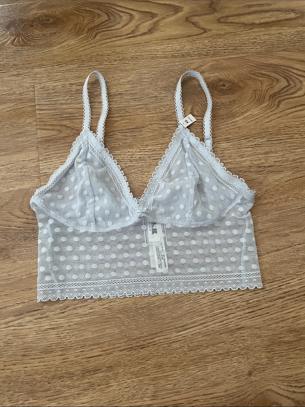 Victoria's Secret White Sheer Polka Dot Lace Bralette
